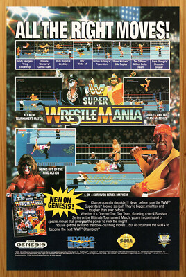 1992 Super Wrestlemania Sega Genesis Print Ad/Poster Hulk Hogan Ultimate Warrior