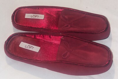 Ann Taylor Loft Red Suede Slide Slippers size M 7/8 
