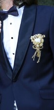 Floral boutonniere, Groom Dried Real Flowers Boutonniere
