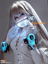 Cyberpunk Luminous Face Mask LED Hand Armor Ex Machina Halloween Cosplay Prop