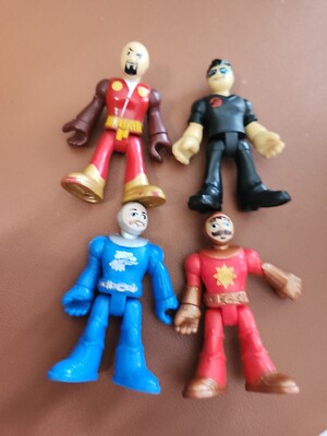 4 Super Heros  Imaginex Playskool Marvel DC Bird Man Jurrasic Monster Kid Play