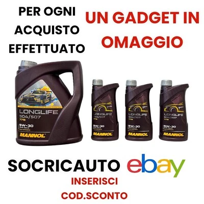 8 Litri Olio Motore Mannol 5w30 Longlife Acea C3 VW 504/507 Porsche C30