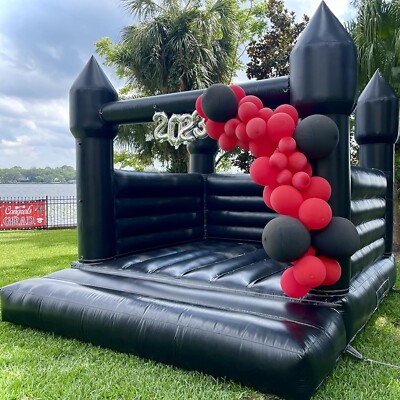 13.5FT PVC Inflatable Bounce House Black Jumping Castle for Adult Kids Birthday