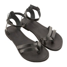 Women's leather sandals Made in Italy - Formentera model black