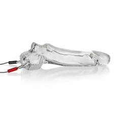 xxxl fleischiger fuckstick-Extender Electro Clear Extender Cocksheath Penishülle