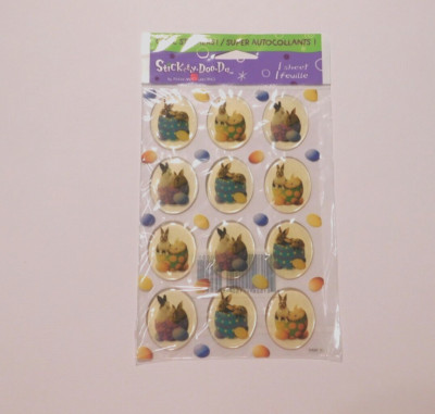 Stickety Doo-Da ~Easter Eggs Rabbit~ 1 Sheet American Greetings Sealed Pack READ