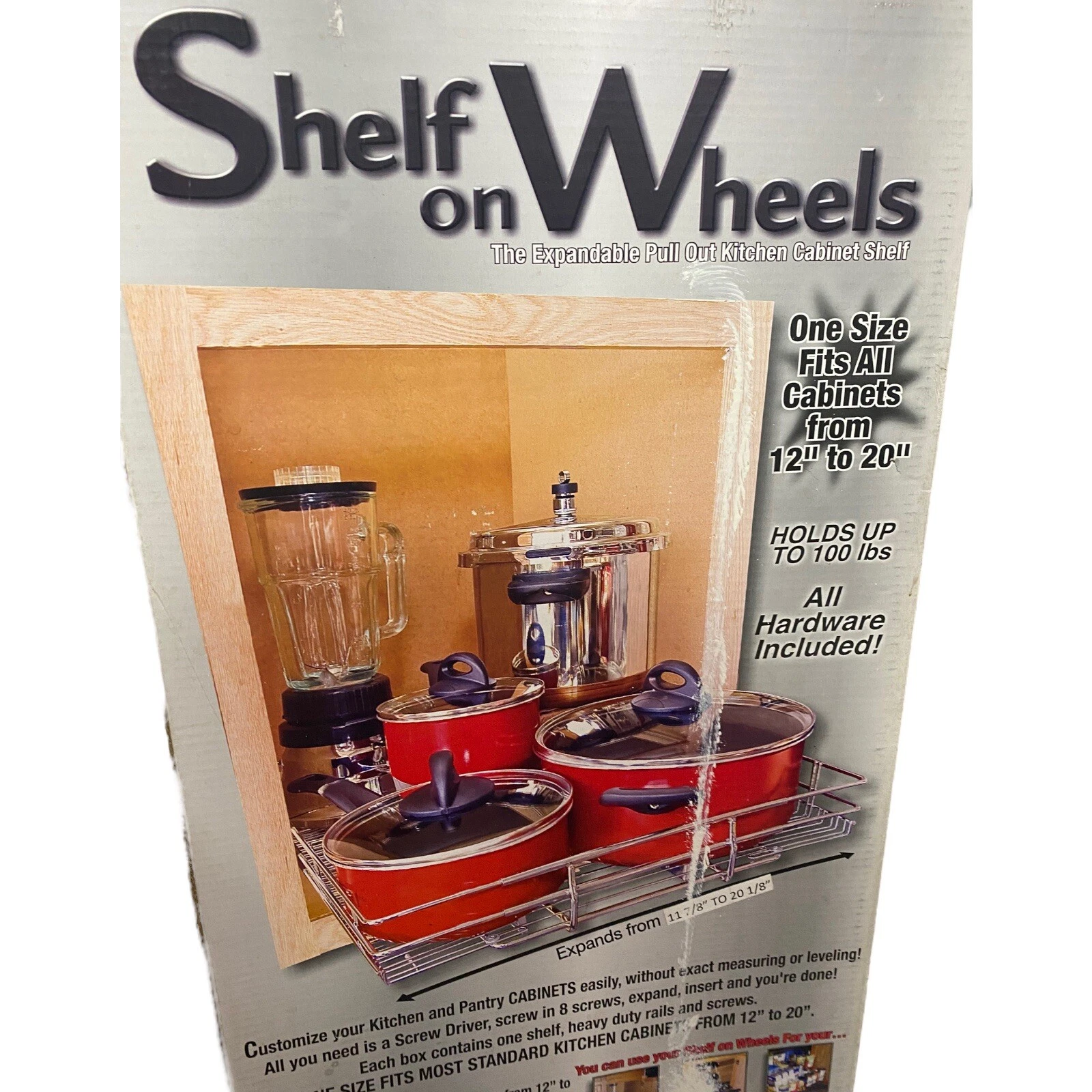 Shelf On Wheels Chrome Plated Steel Expandable Basket For Kitchen Cabinets