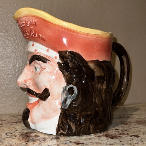 Vintage Captain Morgan Spiced Rum Ceramic Pirate Head Face Pitcher Mug- Japan - 第 3/9 張圖片