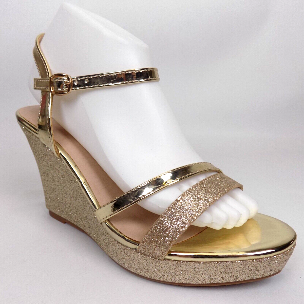green emerald velvet dress Buy Women's Gold Wedge Heel Back Open Slip On Shoes Online main image 0