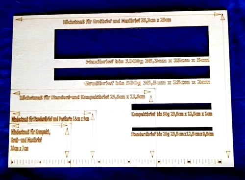 Minkaklecks 1X PORTO BRIEFSCHABLONE POSTSCHABLONE HOLZ B-WARE!