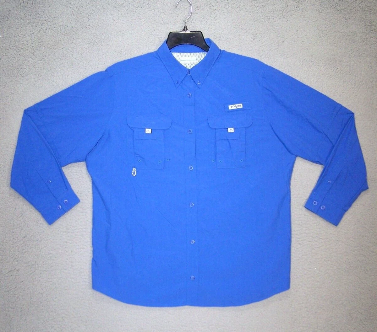 Columbia Shirt Adult Extra Large Blue Long Sleeve Button Up Outdoor Sport Mens