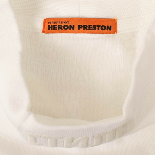 NWT HERON PRESTON White Logo Turtleneck Long Sleeve T-Shirt Size XS $265 - Picture 4 of 6