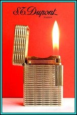 S.T. DUPONT Line 1 SMALL Silver Lighter / Briquet / Feuerzeug JUST SERVICED