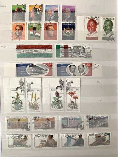 TRANSKEI 1976-1982 AUSWAHL VON 12 x SÄTZEN/HEFTEN VFU/CTO GEBRAUCHT