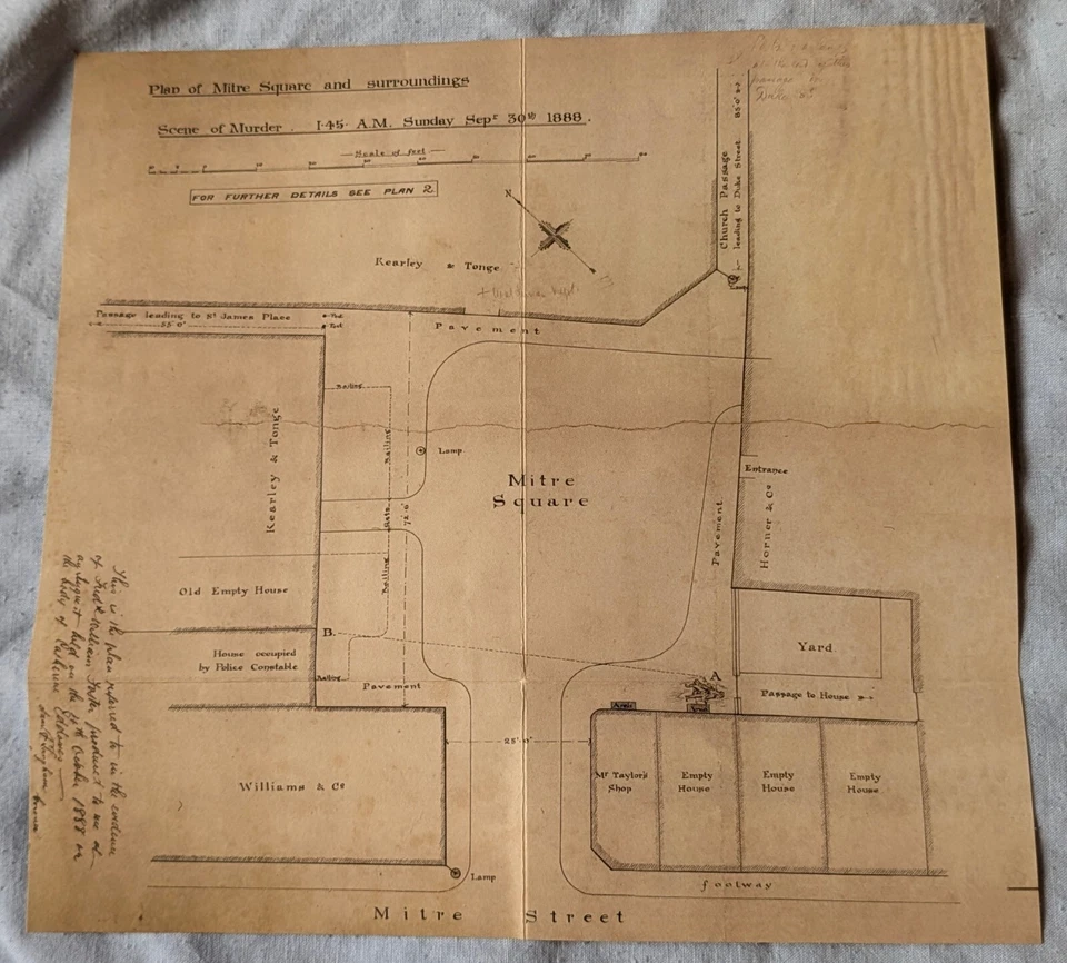 Jack the Ripper Old Ordinance Survay Map White chapel Bloody Murders Antique UK - Image 4 of 4