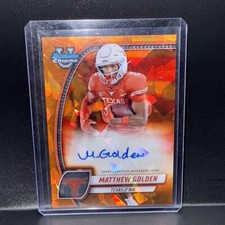 Bowman U Sapphire Matthew Golden PA-MGO Texas Longhorns Color Match  Auto 10/25