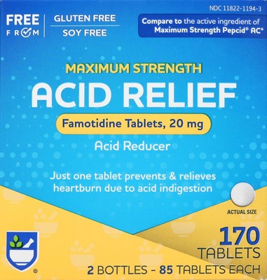 Rite Aid Acid Reducer, Maximum Strength Famotidine Tablets, 20 mg - 2... 