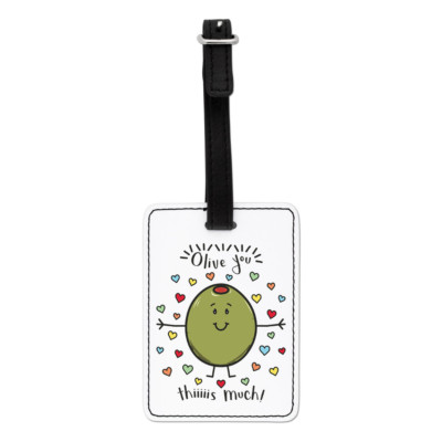 Gift Base Olive You This Much Koffer Anhänger aus Kunstleder