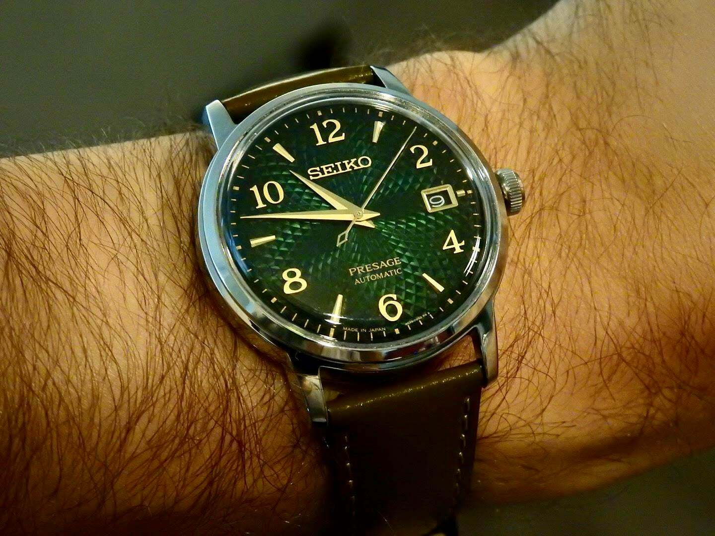 Seiko Presage Cocktail Green Dial Leather Strap SRPE45J1 (FEDEX 2 DAY SHIP)  | eBay