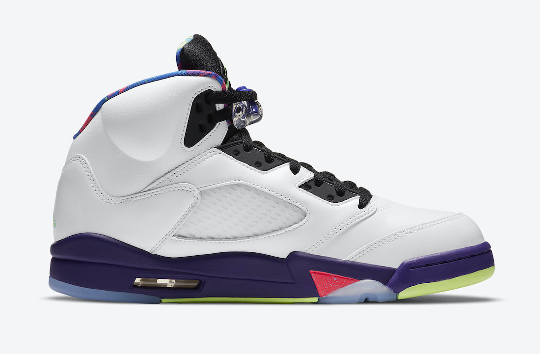 Air Jordan 5 ホワイト/パープル Nike Air Jordan 5 Retro White Ghost Green Court Purple