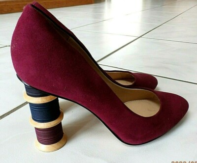 NEW Katy Perry Tashia Purple Suede Shoes Pumps Thread Spools