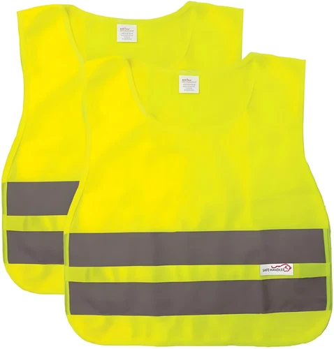 2 Pack of Lightweight Yellow Polyester Reflective Safety Vests for Kids - product listing photo