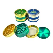 Metal Herb Grinder 50mm 4 Part Pieces Amsterdam Emboss Tone Spice Crusher UK