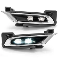 Left Right Side LED Fog Lights w/ Bezel For Chrysler 300 2015-2024 Bumper Lamps