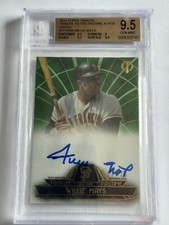 2014 Willie Mays Topps Tribute Green On Card Autograph 17/25 BGS 9.5 w/10 Auto!