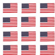 Wholesale lot 12 3' x 5' ft. USA US American Flag Stars Grommets United States