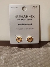 SugarFix BaubleBar Need For Seed Everything Bagel Nickel-Free Stud Earrings New