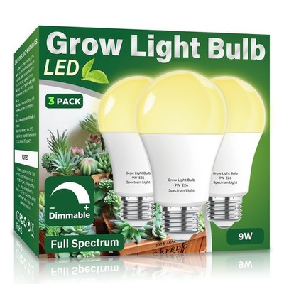 Wiyifada 3 Pack Full Spectrum Grow Light 3 Count (Pack of 1), 