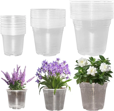 45 Stück Anzuchttöpfe Pflanztopf Durchsichtig 13/15/18Cm Orchideentopf Transpare - Bild 1 von 4