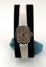 Helbros Watch Women Mechanical 17 Jewels Silver Stainless WR Beige NON-WORKING