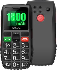 Artfone C1 Black,Big Button Mobile Phone for Elderly, Unlocked Senior Mobile Big