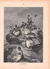 On Mountain Height - Theodore Pixis - 1895 - Historical Woodblock Print ~22x31cm