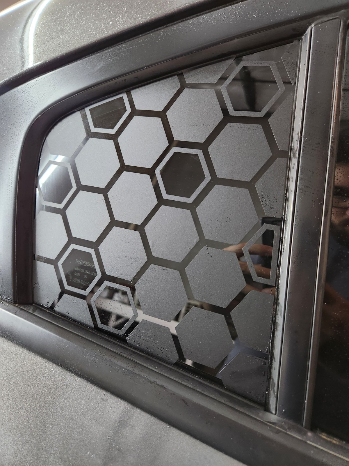 Honeycomb Hexagon Window Decals Outline(Set of 2) - Dodge Charger Vinyl Stickers