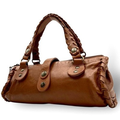 Chloe Silverado Leather Shoulder Barrel Bag Brown Pre-owned Made