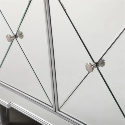 Elegant Decor Contempo 4 Door 72" Mirrored Sideboard in Antique Silver - Picture 10 of 10