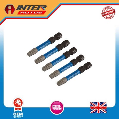 Draper Expert TX-STAR  Impact Screwdriver Bits, T30 x 50mm, 1-4'' Hex (Pack of 5