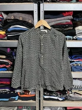 Isabel Marant Etoile Printed Soft Mock Neck Blouse Size 40 Button Shirt