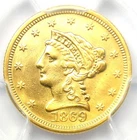 1869 Liberty Gold Quarter Eagle $2.50 1869-P Coin - Certified PCGS XF Details