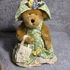 Boyds Bears Mary Elizabeth Teddy Bear Green Floral Dress Hat Archive Coll NWT