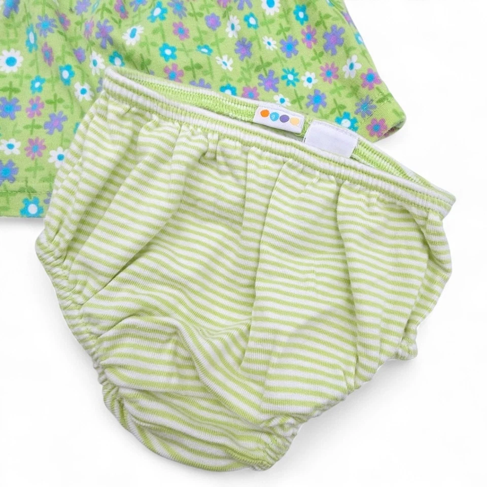 Conjunto de Vestido Floral Gymboree Vintage Pop Safari Bebé Niña 3-6M Verde Lima Florers Foto 3 de 4