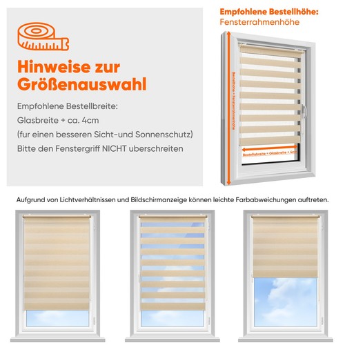 Doppelrollo Duo Rollo Klemmfix ohne Bohren blickdicht Fensterrollo Zebrarollo - Zdjęcie 46 z 77
