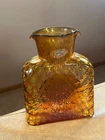 Blenko Glass 2011 Diamond Optic Topaz 384 Water Bottle
