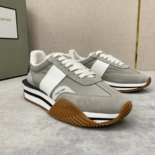 Brand-new Tom Ford James Suede low-top men's trendy grey sneakers