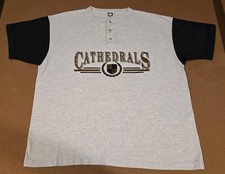 Vintage Cotton Traders Cathedrals Grey With Black Sleeves Polo Made In USA