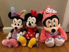 Disney Plush Set Lot of 3 Minnie Mouse Plush Stuffed Bunny Costume