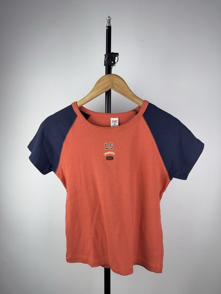 Y2K Levi’s USA Raglan Baby Tee USA 90s LS Champions T Shirt Women’s L Size